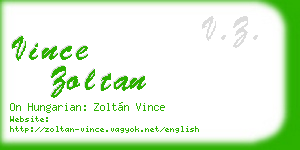 vince zoltan business card